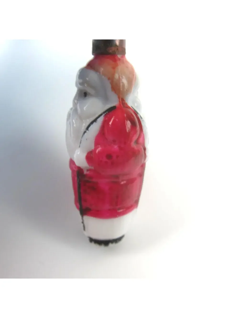 Vintage Santa Claus Christmas Milk Glass Light Bulb C6 Toy Sack Figural Japan